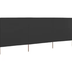 vidaXL Vindskydd 3 paneler tyg 400x120 cm antracit