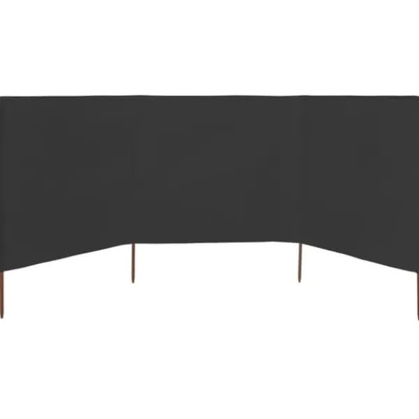 vidaXL Vindskydd 3 paneler tyg 400x120 cm antracit