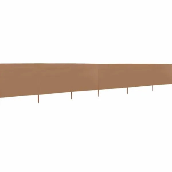 Sale Vindskydd 6 paneler tyg 800x120 cm taupe Vinddekoration