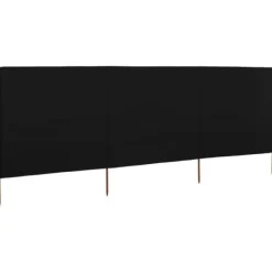 Vindskydd 3 paneler tyg 400x160 cm svart - Vindskärm - Vindskärmar - Home & Living