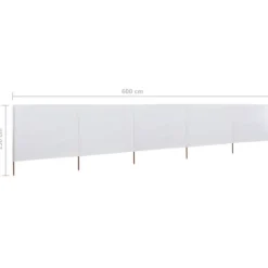 Best Vindskydd 5 paneler tyg 600x120 cm sandvit - Vindskärm - Vindskärmar - Home & Living Vinddekoration