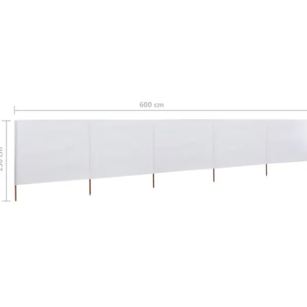 Best Vindskydd 5 paneler tyg 600x120 cm sandvit - Vindskärm - Vindskärmar - Home & Living Vinddekoration