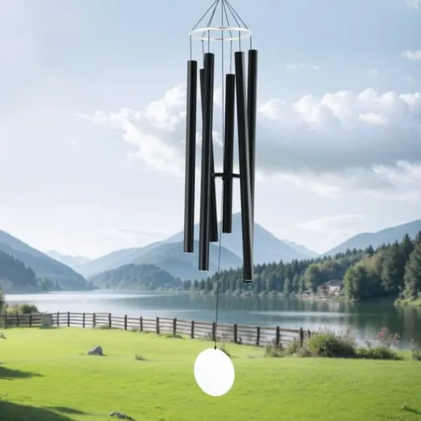Vindspel för utomhusbruk, 1677 mm, Aluminium, Hög kvalitet, Perfekt för trädgård, Avkopplande ljuddesign, Djup ton
