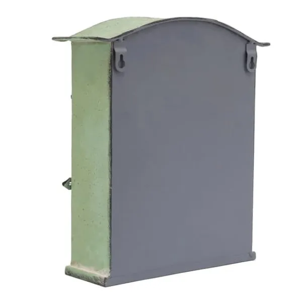 Online Vintage Brevlåda - Väggmonterad Brevlåda - För Staket - Präglad Metall - Utomhusbruk - 27×10,5×31,2 cm - Brevinkast 9,5×1,5 cm - Grön Postlådor & Brevlådor