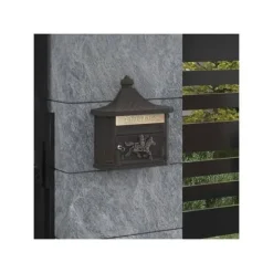 vidaXL Vintage väggpostlåda - - Brons - Gjuten aluminium - 40,5 x 15,5 x 44 cm - Vattentät - Låsbar