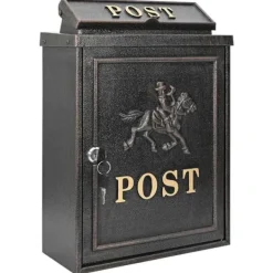 vidaXL Vintage väggpostlåda - - Bronze - Gjutet aluminium - 29x13x41 cm - Rostbeständig - Vattentät