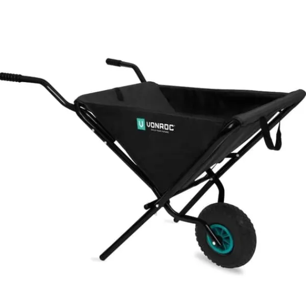 Clearance Hopfällbar Skottkärra – Lätt och Platsbesparande Trädgårdsvagn med 30 kg Kapacitet, Ergonomiska Handtag och Luftfyllda Hjul Trädgårdsverktyg