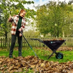 Clearance Hopfällbar Skottkärra – Lätt och Platsbesparande Trädgårdsvagn med 30 kg Kapacitet, Ergonomiska Handtag och Luftfyllda Hjul Trädgårdsverktyg