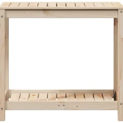 Växtbord med hylla - Planteringsbord i massiv furu | Storlek: 82,5x50x75 cm | Färg: Natur