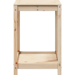 Växtbord med hylla - Planteringsbord i massiv furu | Storlek: 82,5x50x75 cm | Färg: Natur