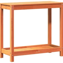 Sale Växtbord med hylla vaxad brun 82,5x35x75 cm massiv furu Planteringsbänkar