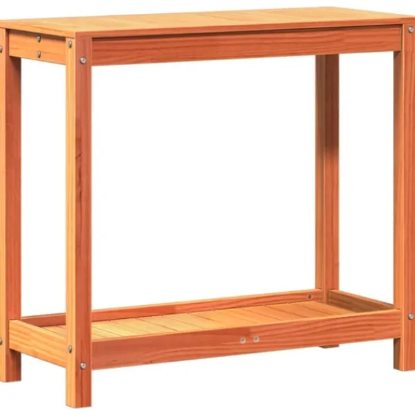 Sale Växtbord med hylla vaxad brun 82,5x35x75 cm massiv furu Planteringsbänkar