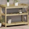 Outlet Växtbord med hyllor i impregnerad furu 108x45x86,5 cm | Färg: Natur | Storlek: 108x45x86,5 cm Planteringsbänkar