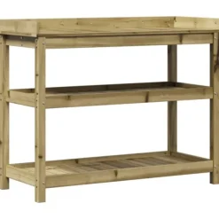 Outlet Växtbord med hyllor i impregnerad furu 108x45x86,5 cm | Färg: Natur | Storlek: 108x45x86,5 cm Planteringsbänkar