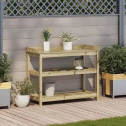 Outlet Växtbord med hyllor i impregnerad furu 108x45x86,5 cm | Färg: Natur | Storlek: 108x45x86,5 cm Planteringsbänkar