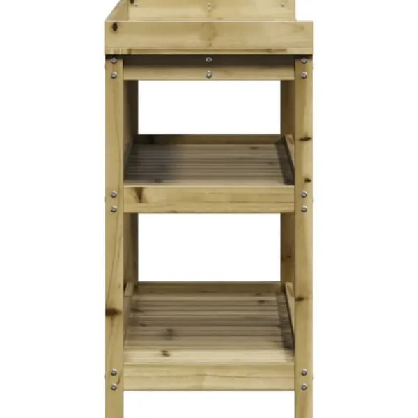 Outlet Växtbord med hyllor i impregnerad furu 108x45x86,5 cm | Färg: Natur | Storlek: 108x45x86,5 cm Planteringsbänkar