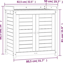 Sale Växtbord med hyllor i massiv furu - Planteringsbord för trädgård | Färg: Brun | Storlek: 82,5x50x86,5 cm Planteringsbänkar
