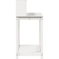 Växtbord med hyllor i massiv furu - Planteringsbord | Färg: Vit | Storlek: 108x50x109,5 cm
