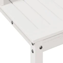 Växtbord med hyllor i massiv furu - Planteringsbord | Färg: Vit | Storlek: 108x50x109,5 cm