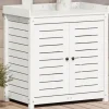 vidaXL Växtbord med hyllor vit 82,5x50x86,5 cm massiv furu