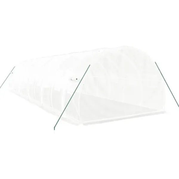 Växthus - Living Växthus med stålram vit 30 m² 10x3x2 m