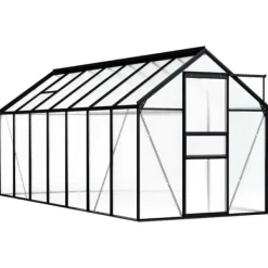 vidaXL Växthus antracit aluminium 8,17 m³