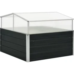vidaXL Växthus antracit 100x100x77 cm galvaniserat stål