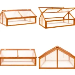 Hot Växthus brun 114x80x50 cm granträ - Växthus - Växt Hus - Home & Living Växthus