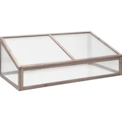 Växthus grå 110x58,5x39 cm granträ - Växthus - Drivhus - Home & Living Växthus