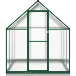 Växthus i aluminium med grön ram – Väderbeständig och UV-skyddad | Storlek: 169x169x202 cm