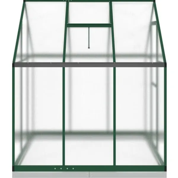 Växthus i aluminium med grön ram – Väderbeständig och UV-skyddad | Storlek: 169x169x202 cm