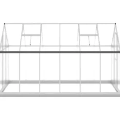 Clearance Växthus i aluminium med UV-skydd | 334x169x202 cm | Färg: Silver Växthus