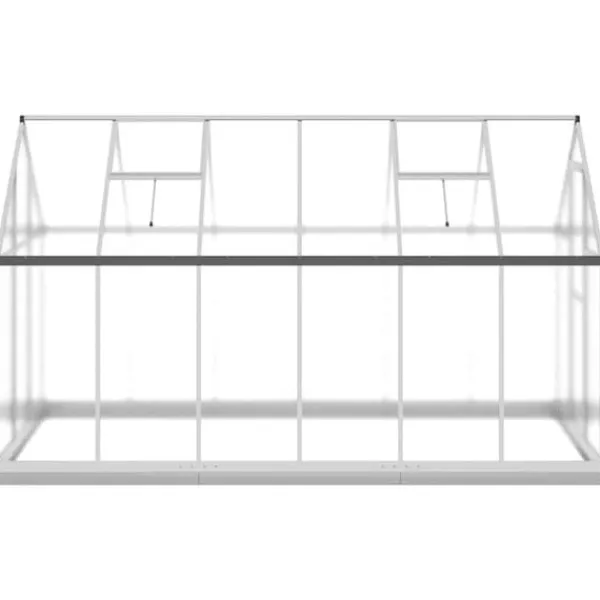 Clearance Växthus i aluminium med UV-skydd | 334x169x202 cm | Färg: Silver Växthus