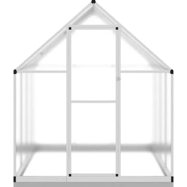 Växthus i aluminium 224x169x202 cm - Väderbeständig & UV-skydd | Färg: Silver | Storlek: 224x169x202 cm