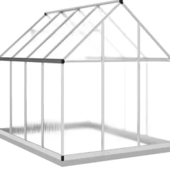 Växthus i aluminium 224x169x202 cm - Väderbeständig & UV-skydd | Färg: Silver | Storlek: 224x169x202 cm