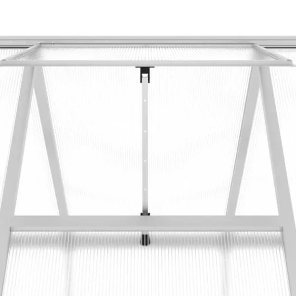 Växthus i aluminium 224x169x202 cm - Väderbeständig & UV-skydd | Färg: Silver | Storlek: 224x169x202 cm