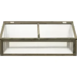 Växthus i trä med polykarbonat - Skydd för örter och växter | Färg: Grå | Storlek: 114x80x50 cm