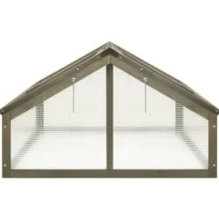 Växthus i trä med polykarbonat - Skydd för örter och växter | Färg: Grå | Storlek: 114x80x50 cm