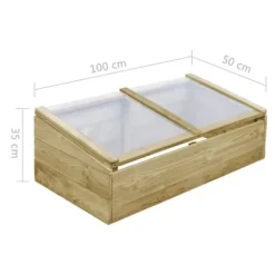 Växthus i tryckimpregnerad furu - Odlingslåda för trädgård | Storlek: 100x50x35 cm