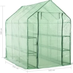 Växthus med 12 hyllor stål 143x214x196 cm - Växthus - Odlingshus - Home & Living