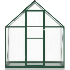 Växthus med grön aluminiumram - Robust och väderbeständig | Storlek: 169x58x202 cm