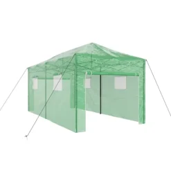 vidaXL Växthus med Pop-up Ram med tak Grön 290 x 580 x 315 cm Järn