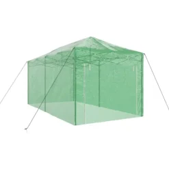 vidaXL Växthus med Pop-up Ram med tak Grön 290 x 580 x 315 cm Järn