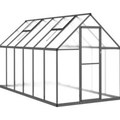 vidaXL Växthus med ram antracit 334x169x195 cm aluminium