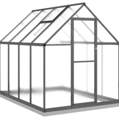 Hot Växthus med ram antracit 224x169x202 cm aluminium Växthus