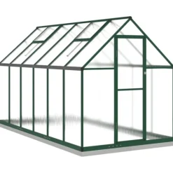 vidaXL Växthus med ram grön 334x169x202 cm aluminium