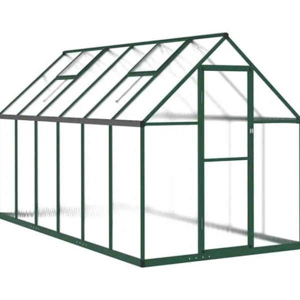 vidaXL Växthus med ram grön 334x169x195 cm aluminium