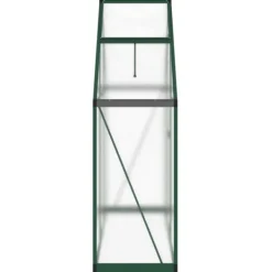 New Växthus med ram grön 169x58x195 cm aluminium Växthus