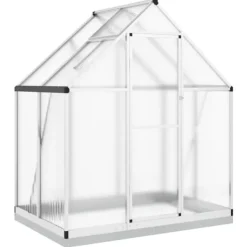 Best Växthus med ram silver 169x114x202 cm aluminium Växthus