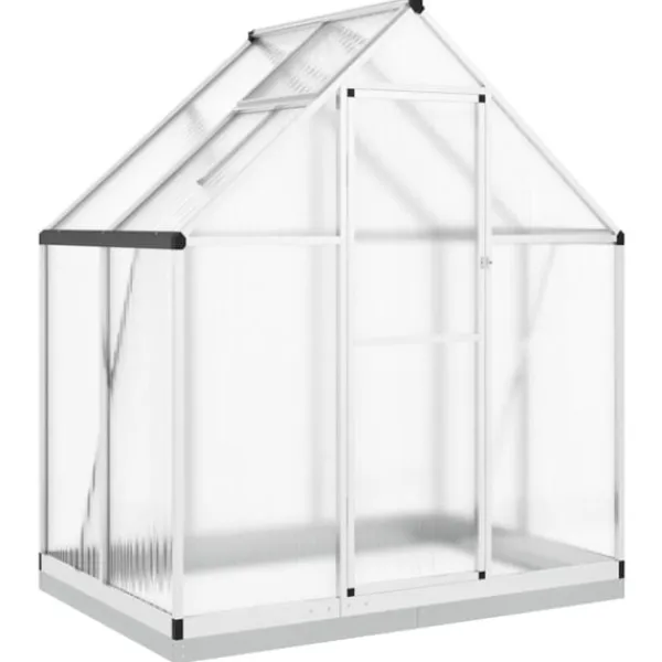 Best Växthus med ram silver 169x114x202 cm aluminium Växthus